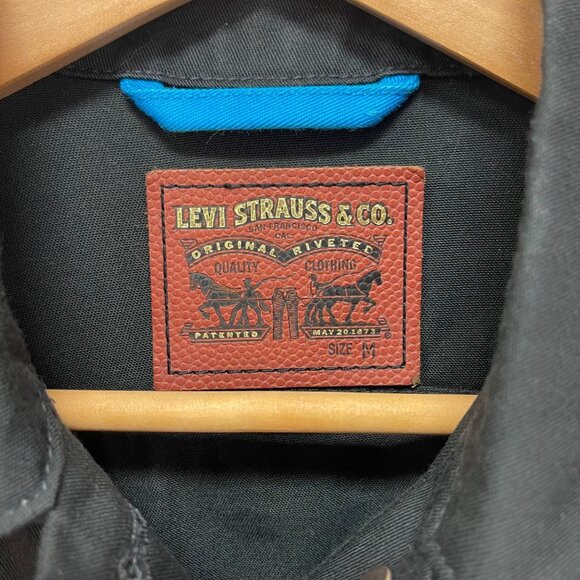 Levi's X NFL Black & Blue Denim Trucker Jacket Sz Medium EUC - Picture 4 of 11